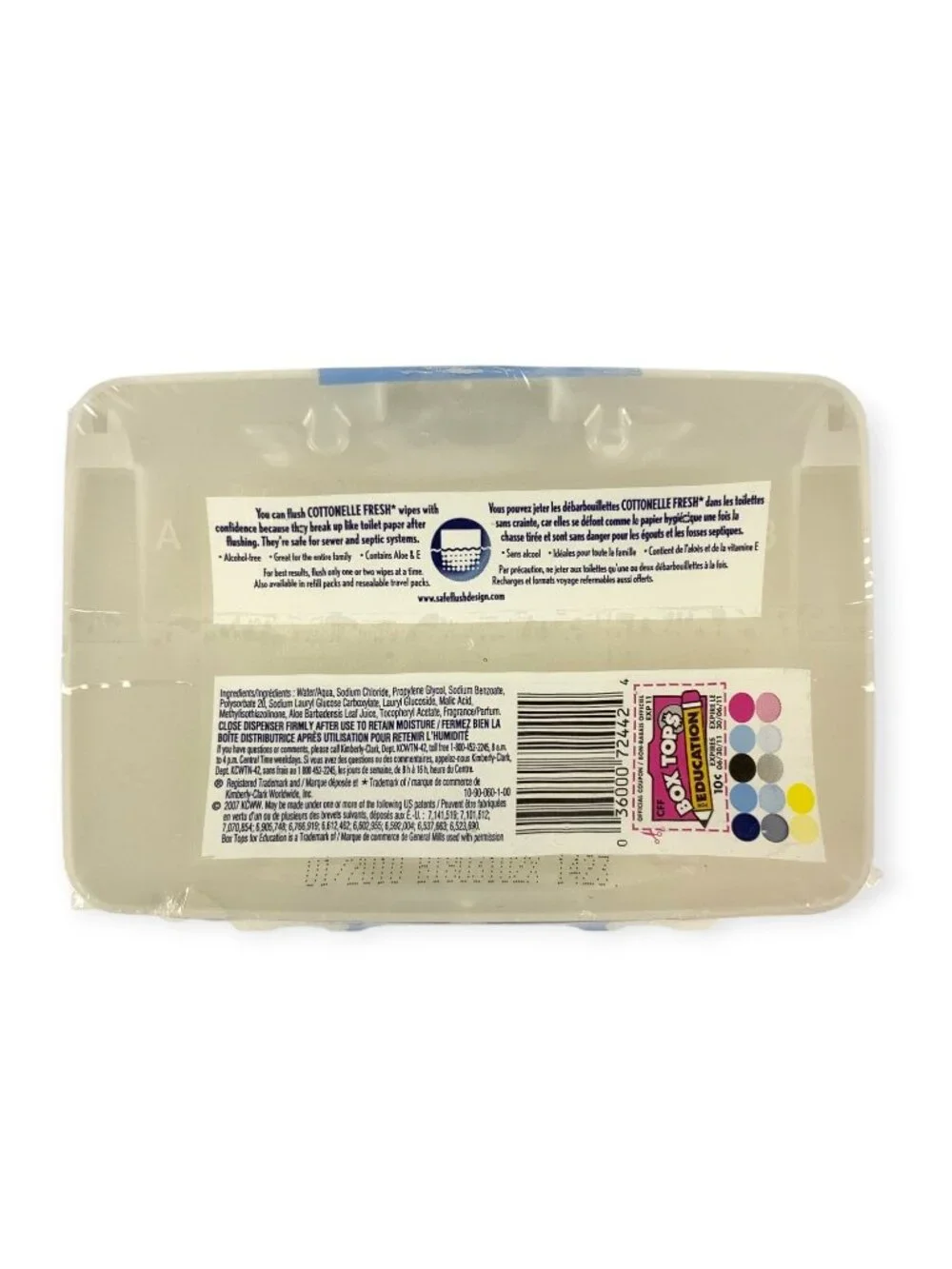 Cottonelle Fresh Flushable Wipes 42 ct Pop-Up Reusable Container Purple Swirl